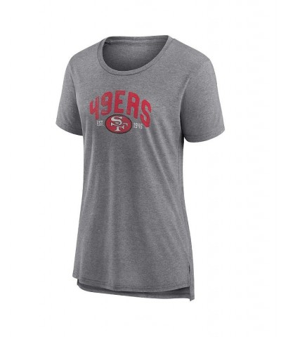 Women's Branded Heathered Gray San Francisco 49ers Drop Back Modern Tri-Blend T-shirt Heathered Gray $19.35 Tops