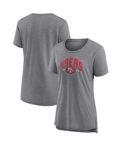 Women's Branded Heathered Gray San Francisco 49ers Drop Back Modern Tri-Blend T-shirt Heathered Gray $19.35 Tops