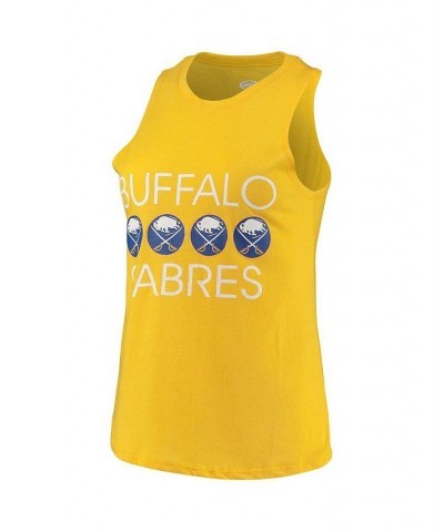 Women's Gold Royal Buffalo Sabres Meter Tank Top and Pants Sleep Set Blue $35.74 Pajama