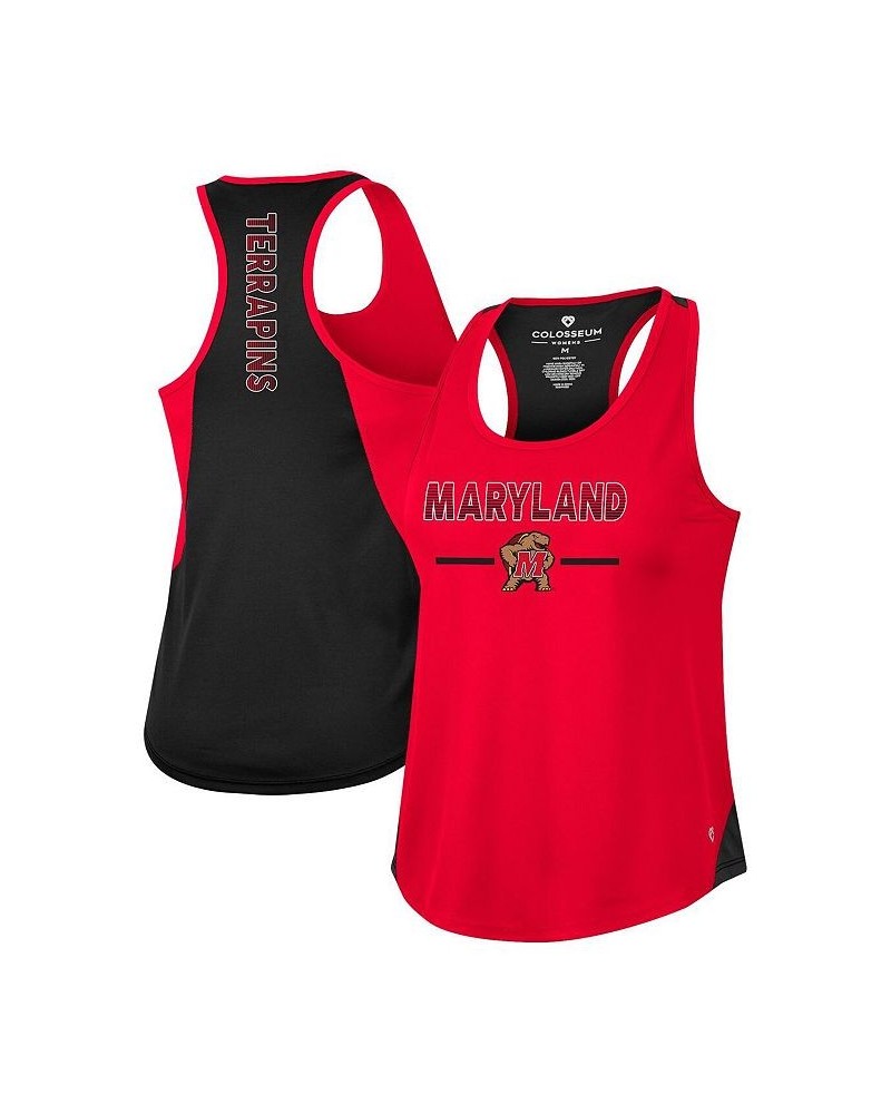 Women's Red Maryland Terrapins Sachs 2-Hit Scoop Neck Racerback Tank Top Red $22.79 Tops