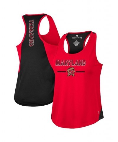 Women's Red Maryland Terrapins Sachs 2-Hit Scoop Neck Racerback Tank Top Red $22.79 Tops