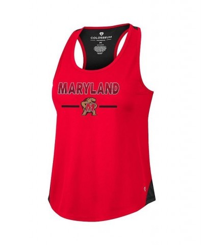 Women's Red Maryland Terrapins Sachs 2-Hit Scoop Neck Racerback Tank Top Red $22.79 Tops