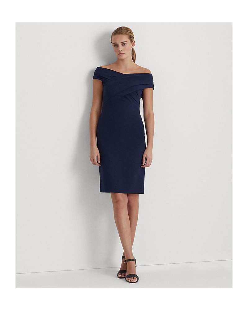 Women's Crepe Off-the-Shoulder Cocktail Dress Lighthouse Navy $66.60 Dresses