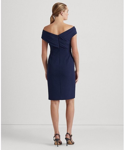 Women's Crepe Off-the-Shoulder Cocktail Dress Lighthouse Navy $66.60 Dresses