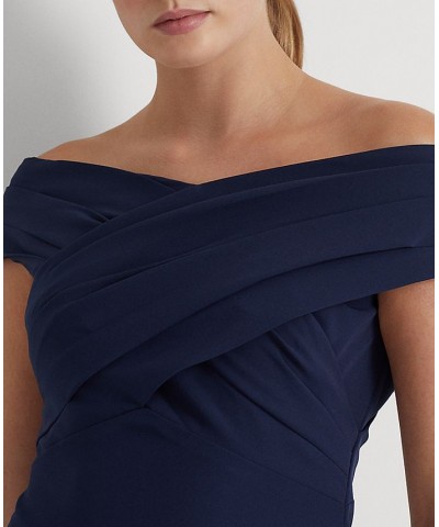 Women's Crepe Off-the-Shoulder Cocktail Dress Lighthouse Navy $66.60 Dresses