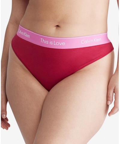 Plus Size Pride This Is Love Tonal Thong Underwear QF7286 Persian Red $19.20 Panty