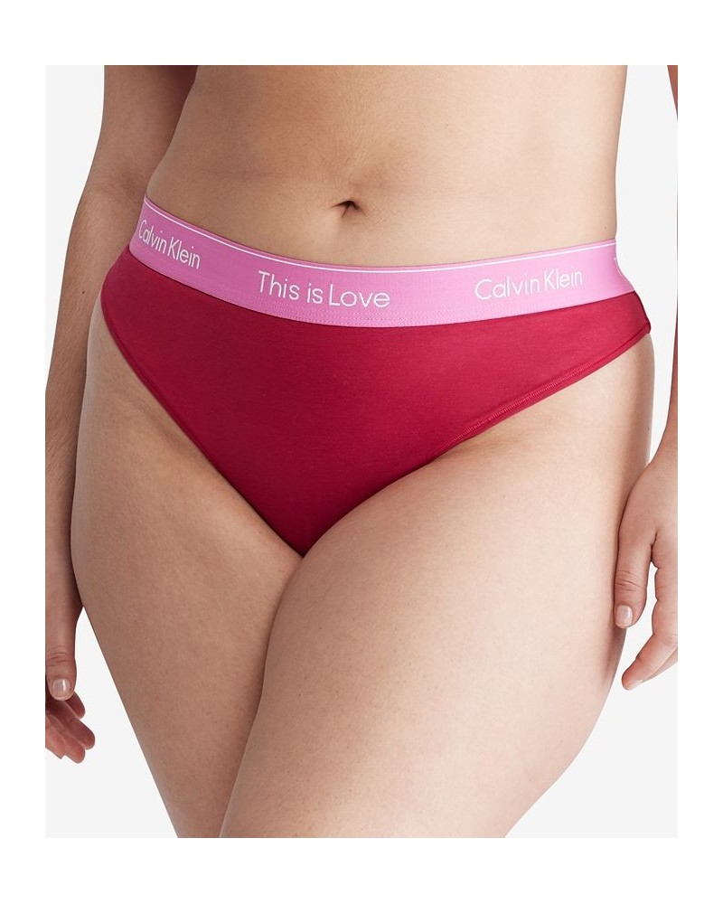 Plus Size Pride This Is Love Tonal Thong Underwear QF7286 Persian Red $19.20 Panty