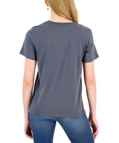 Juniors' Wildflower-Box-Graphic Short-Sleeve T-Shirt Gray $14.40 Tops