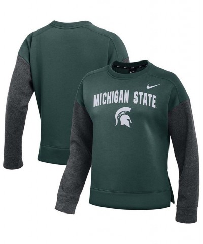 Women's Green Charcoal Michigan State Spartans Campus Dolman Pullover Sweatshirt Green $30.55 Tops