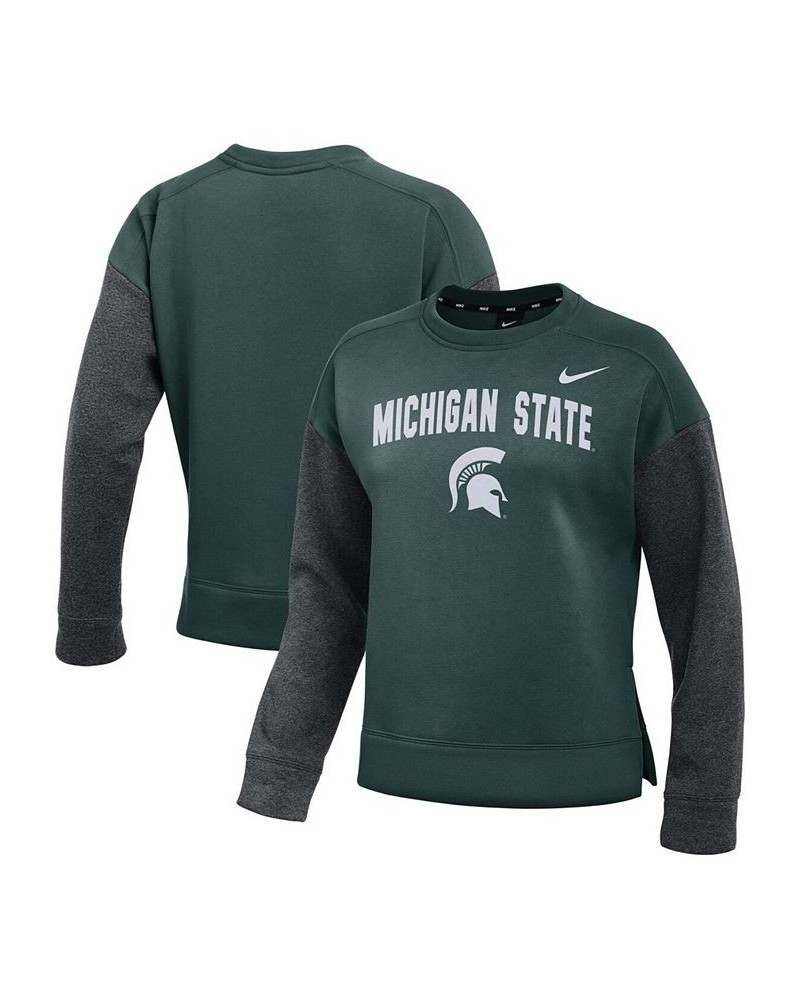 Women's Green Charcoal Michigan State Spartans Campus Dolman Pullover Sweatshirt Green $30.55 Tops