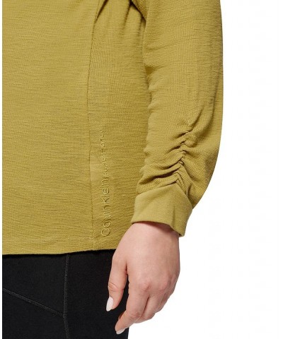 Plus Size Ruched-Sleeve Zip Hoodie Crocodile $17.78 Jackets