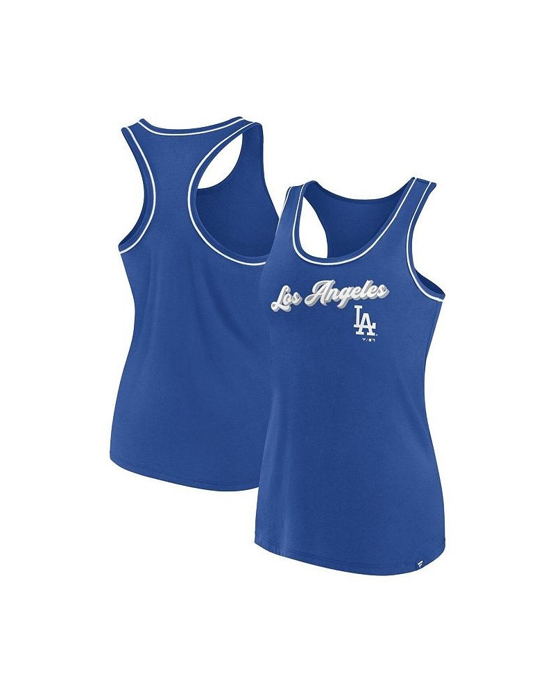 Women's Branded Royal Los Angeles Dodgers Wordmark Logo Racerback Tank Top Royal $19.60 Tops