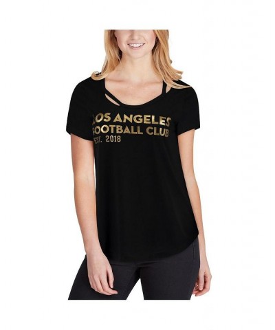 Women's Black LAFC Squad Cut Neck T-shirt Black $16.40 Tops