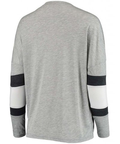 Women's Heather Gray Indiana Hoosiers Swell Stripe Long Sleeve T-shirt Heather Gray $20.80 Tops