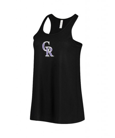 Women's Black Colorado Rockies Front Back Tank Top Black $24.50 Tops