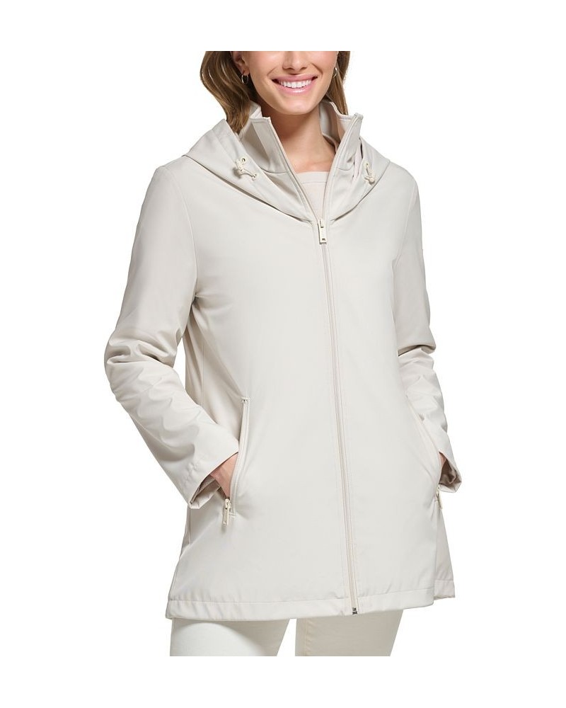 Women's Hooded Raincoat Tan/Beige $38.54 Coats