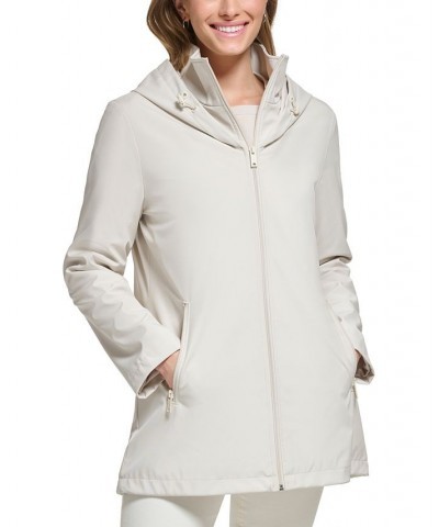 Women's Hooded Raincoat Tan/Beige $38.54 Coats