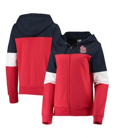 Women's Red St. Louis Cardinals Colorblock French Terry Full-Zip Hoodie Red $25.08 Sweatshirts