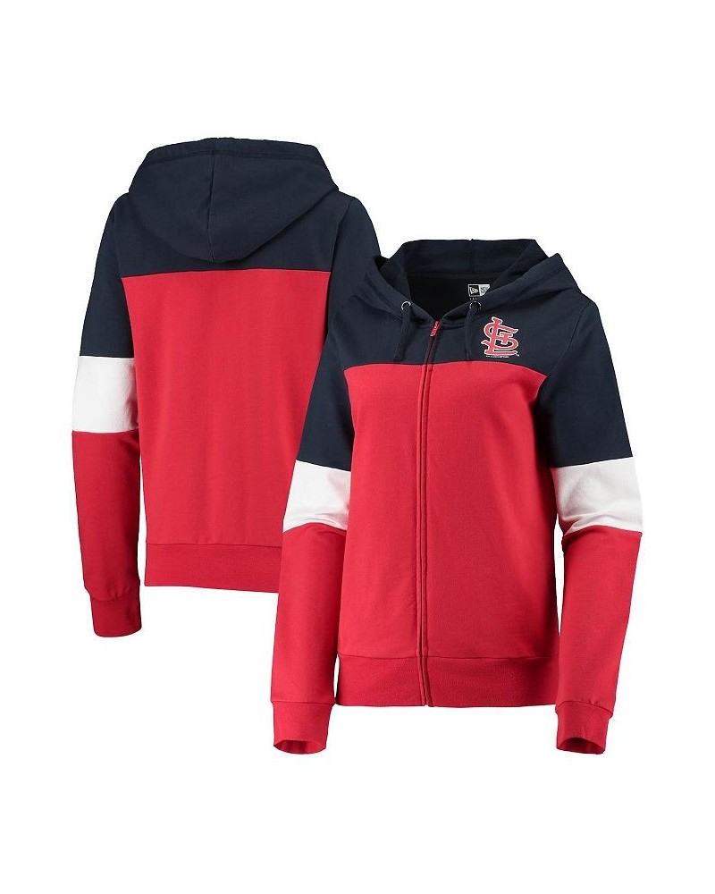 Women's Red St. Louis Cardinals Colorblock French Terry Full-Zip Hoodie Red $25.08 Sweatshirts