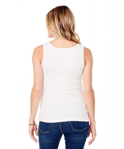 Women's Maternity Henley Rib Nursing Tank White $31.90 Tops