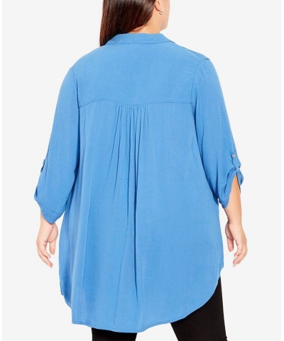 Plus Size Island Breeze Tunic Blue $41.87 Tops