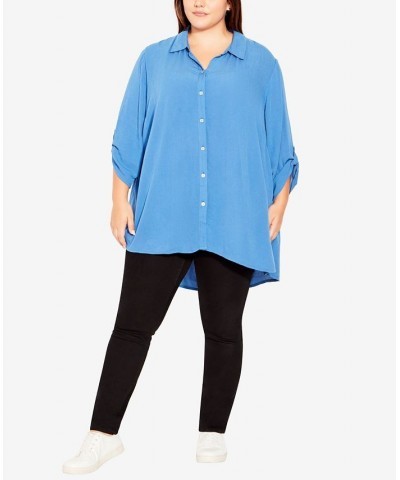 Plus Size Island Breeze Tunic Blue $41.87 Tops