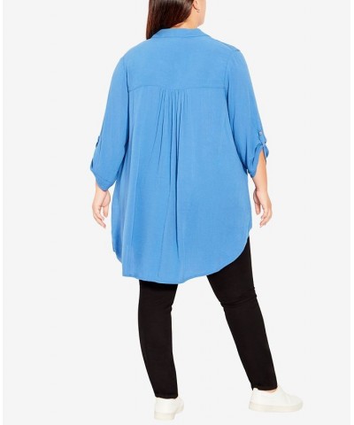 Plus Size Island Breeze Tunic Blue $41.87 Tops