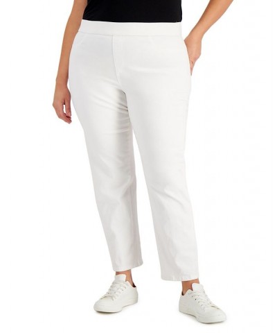 Plus Size Pull-On Denim Pants White $13.91 Pants