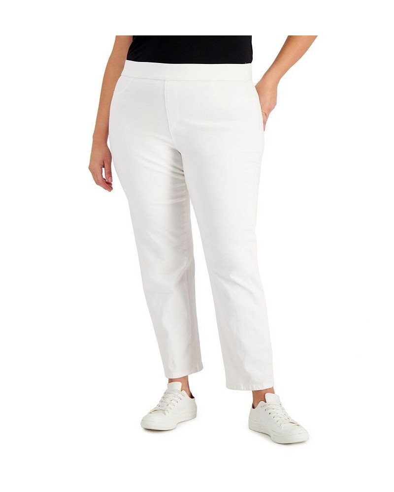 Plus Size Pull-On Denim Pants White $13.91 Pants