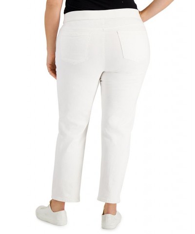 Plus Size Pull-On Denim Pants White $13.91 Pants