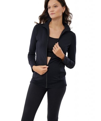 Women's Maternity Side Zip Active Jacket Jet Black $40.18 Jackets