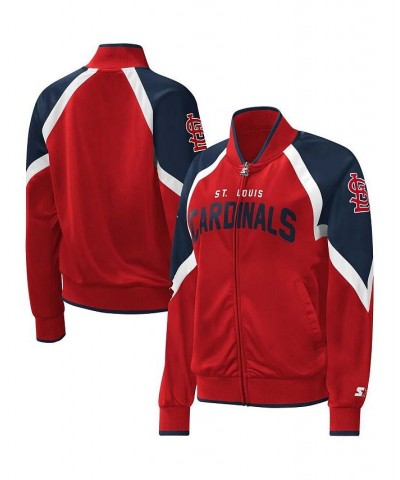 Women's Red St. Louis Cardinals Touchdown Raglan Full-Zip Track Jacket Red $46.92 Jackets