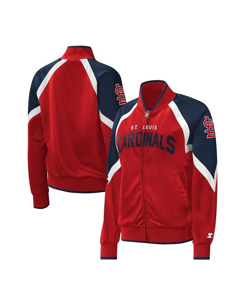 Women's Red St. Louis Cardinals Touchdown Raglan Full-Zip Track Jacket Red $46.92 Jackets