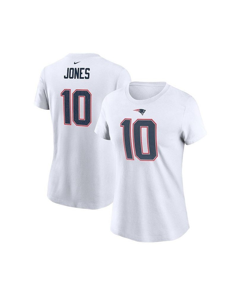 Women's Mac Jones White New England Patriots Player Name Number T-shirt White $25.99 Tops