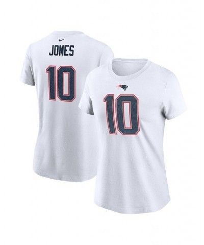 Women's Mac Jones White New England Patriots Player Name Number T-shirt White $25.99 Tops