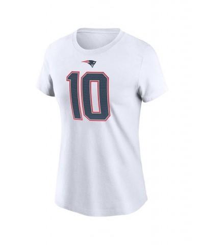 Women's Mac Jones White New England Patriots Player Name Number T-shirt White $25.99 Tops