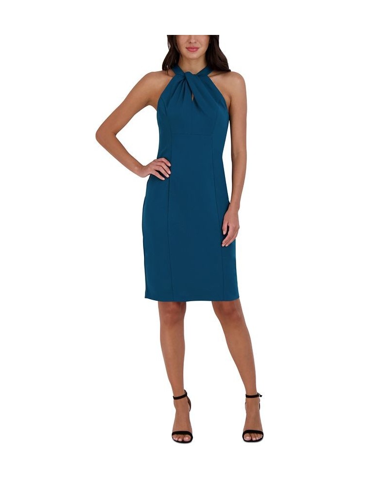 Halter-Neck Sleeveless Sheath Dress Green $40.46 Dresses