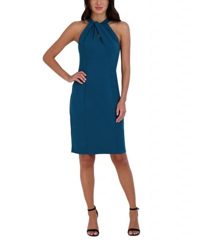 Halter-Neck Sleeveless Sheath Dress Green $40.46 Dresses