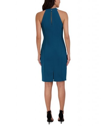 Halter-Neck Sleeveless Sheath Dress Green $40.46 Dresses