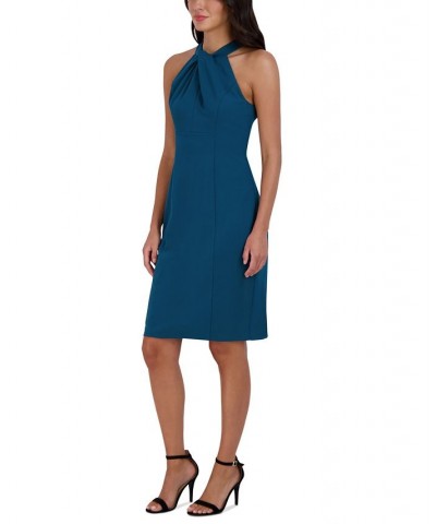 Halter-Neck Sleeveless Sheath Dress Green $40.46 Dresses