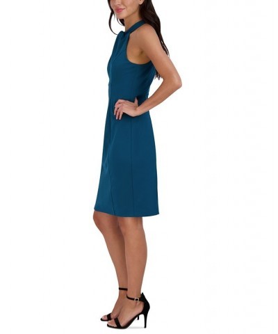 Halter-Neck Sleeveless Sheath Dress Green $40.46 Dresses