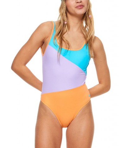 Juniors' Colorblock Party One-Piece Swimsuit Bachelor Button $57.60 Swimsuits