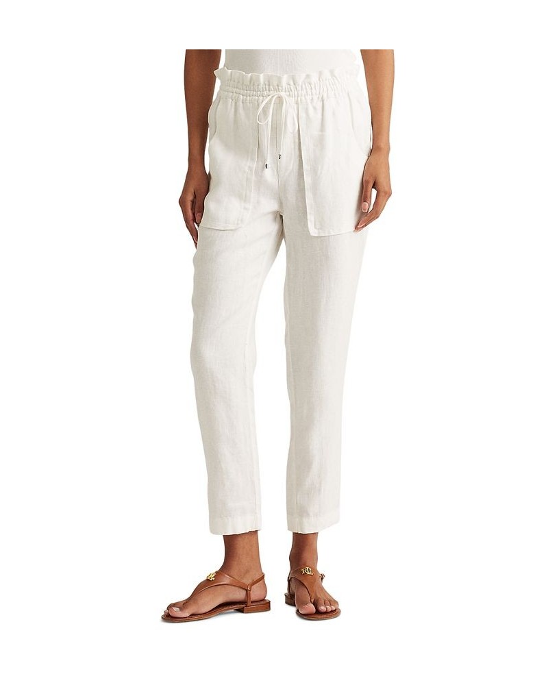 Petite Lightweight Linen Pants White $44.55 Pants