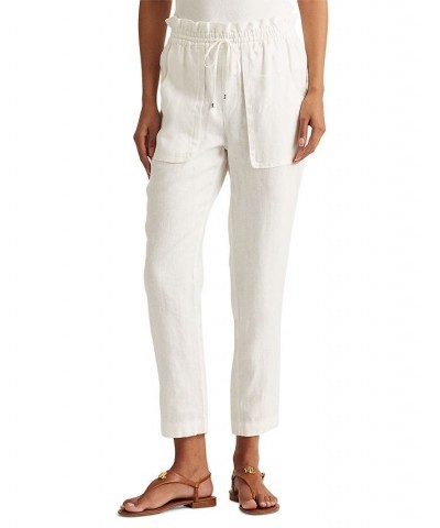 Petite Lightweight Linen Pants White $44.55 Pants