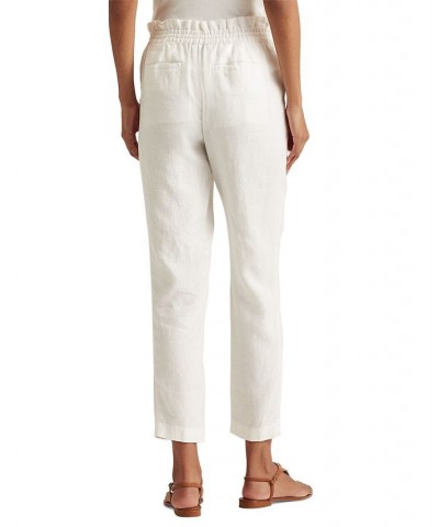 Petite Lightweight Linen Pants White $44.55 Pants