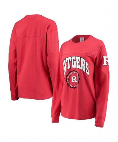 Women's Scarlet Rutgers Scarlet Knights Edith Long Sleeve T-shirt Scarlet $35.99 Tops