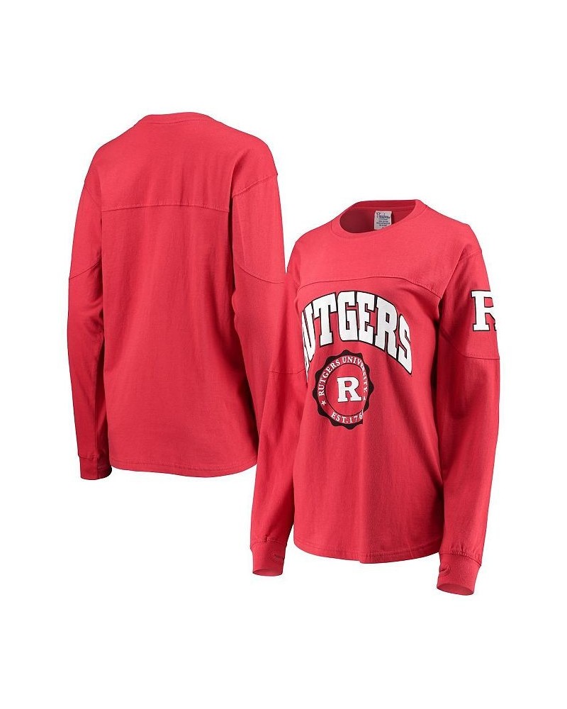 Women's Scarlet Rutgers Scarlet Knights Edith Long Sleeve T-shirt Scarlet $35.99 Tops