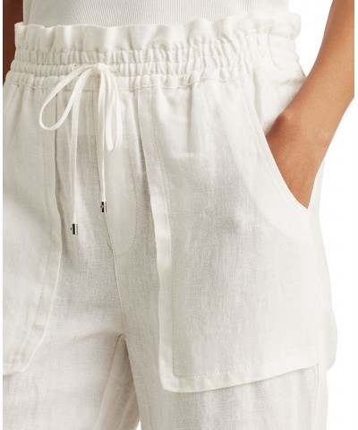 Petite Lightweight Linen Pants White $44.55 Pants