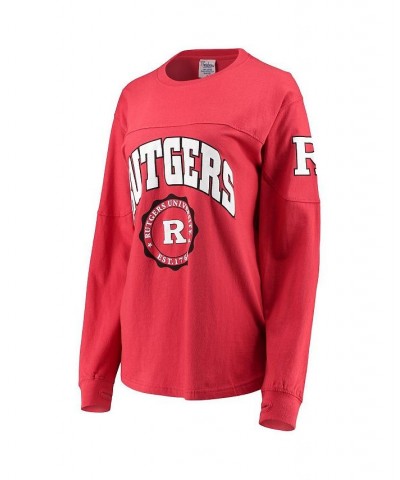 Women's Scarlet Rutgers Scarlet Knights Edith Long Sleeve T-shirt Scarlet $35.99 Tops