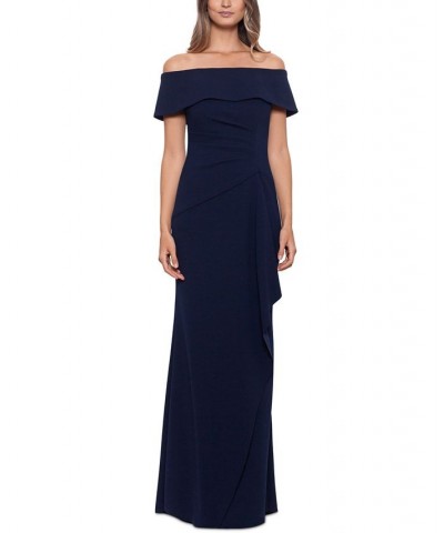 Petite Off-The-Shoulder Gown Navy $91.96 Dresses